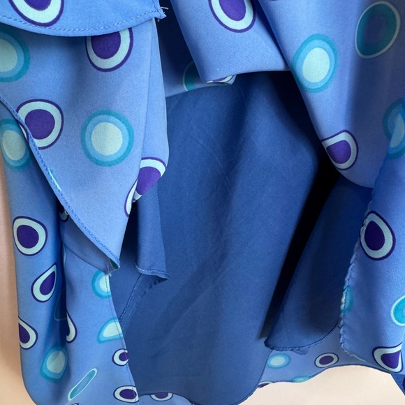 Vintage Y2K Blue Polka Dot asymmetric spaghetti strap Dress size 10 - Picture 8 of 8